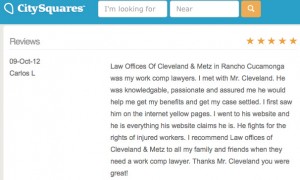 Charles Cleveland work injury lawyer Rialto California