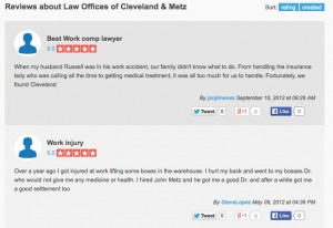 Cleveland Metz work injury lawyers Ontario California 